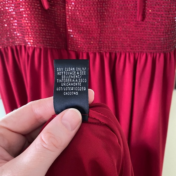EUC Red dress with waist and lower hem embellishments - Picture 7 of 10